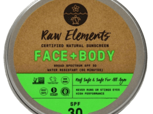 reef safe face and body sunscreen in reusable tin 30 spf