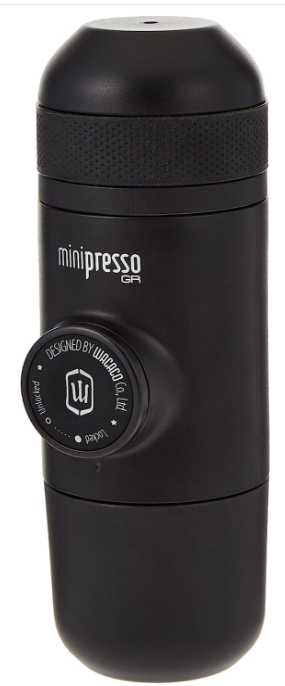 portable manual travel espresso machine with ground coffee