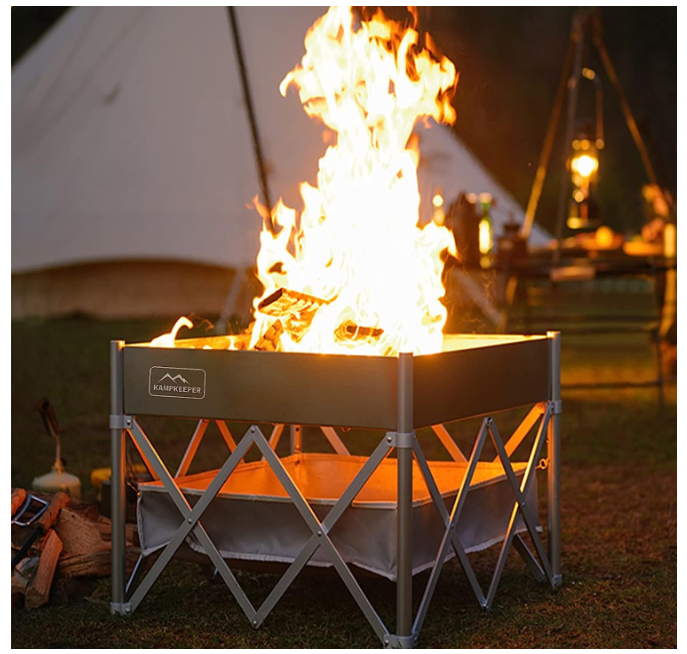 wood burning fire pit with heat shield